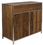 Casa Padrino Luxus Sideboard mit 2 T�ren und 1 Schublade Braun / Silber 90 x 40 x H. 86 cm - Luxus M�bel