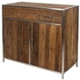 Casa Padrino Luxus Sideboard mit 2 T�ren und 1 Schublade Braun / Silber 90 x 40 x H. 86 cm - Luxus M�bel