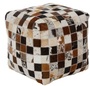 Casa Padrino Luxus Sitzw�rfel Mehrfarbig 40 x 40 x H. 40 cm - Fell Sitzhocker im Patchwork Design 