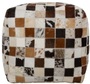 Casa Padrino Luxus Sitzw�rfel Mehrfarbig 40 x 40 x H. 40 cm - Fell Sitzhocker im Patchwork Design 