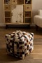 Casa Padrino Luxus Sitzw�rfel Mehrfarbig 40 x 40 x H. 40 cm - Fell Sitzhocker im Patchwork Design 