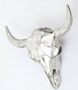 Casa Padrino Designer Wandleuchte Stierkopf Silber 66 x 12 x H. 54 cm - Dekorative Aluminium Wandlampe 