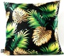 Casa Padrino Luxus Kissen San Francisco Palm Leaves Schwarz / Mehrfarbig 45 x 45 cm - Feinster Samtstoff - Wohnzimmer Deko Accessoires 