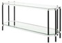 Casa Padrino Wohnzimmer Konsolentisch Silber / Schwarz 169 x 53,5 x H. 75,5 cm - Luxus Konsole