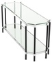 Casa Padrino Wohnzimmer Konsolentisch Silber / Schwarz 169 x 53,5 x H. 75,5 cm - Luxus Konsole