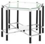 Casa Padrino Luxus Beistelltisch mit Glasplatte Silber / Schwarz 72,5 x 72,5 x H. 55,5 cm - Wohnzimmerm�bel