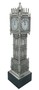 Casa Padrino Luxus Standuhr Tower Silber / Schwarz 20 x 20 x H. 85 cm - Luxus Deko Accessoires 