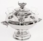 Casa Padrino Luxus Kaviarschale mit Deckel Silber 29 x 21 x H. 23 cm - Hotel & Restaurant Accessoires 