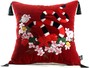 Casa Padrino Luxus Deko Kissen mit Troddeln Snake Rot / Mehrfarbig 45 x 45 cm - Feinster Samtstoff - Luxus Qualit�t 
