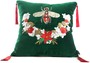 Casa Padrino Luxus Deko Kissen mit Troddeln Bee Gr�n / Mehrfarbig 45 x 45 cm - Feinster Samtstoff - Luxus Deko Accessoires 