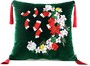 Casa Padrino Luxus Deko Kissen mit Troddeln Snake Gr�n / Mehrfarbig 45 x 45 cm - Feinster Samtstoff - Luxus Qualit�t 