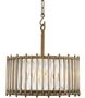 Casa Padrino Luxus H�ngeleuchte Antik Messingfarben  52,5 x H. 52 cm - Runde Messing Pendelleuchte mit handgemachtem Glas