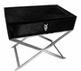 Casa Padrino Luxus Beistelltisch mit Schublade Schwarz / Silber 70 x 46 x H. 61 cm - Wohnzimmerm�bel 