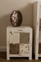 Casa Padrino Landhausstil Shabby Chic Kommode mit T�r Antik Wei� / Mehrfarbig 40 x 32 x H. 50 cm - Landhausstil M�bel