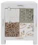 Casa Padrino Landhausstil Shabby Chic Kommode mit T�r Antik Wei� / Mehrfarbig 40 x 32 x H. 50 cm - Landhausstil M�bel