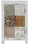 Casa Padrino Landhausstil Shabby Chic Kommode Antik Wei� / Mehrfarbig 40 x 32 x H. 70 cm - Kleiner Landhausstil Schrank mit T�r 