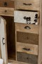 Casa Padrino Landhausstil Kommode Naturfarben / Mehrfarbig 55 x 30 x H. 110 cm - Landhausstil Schrank mit T�r und 11 Schubladen