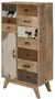 Casa Padrino Landhausstil Kommode Naturfarben / Mehrfarbig 55 x 30 x H. 110 cm - Landhausstil Schrank mit T�r und 11 Schubladen