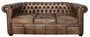 Casa Padrino Luxus Chesterfield B�ffelleder Sofa Vintage Braun 192 x 92 x H. 73 cm - Luxus M�bel 