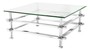 Casa Padrino Luxus Couchtisch Silber 100 x 100 x H. 45,5 cm - Edelstahl Wohnzimmertisch mit Glasplatte
