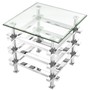 Casa Padrino Luxus Beistelltisch Silber 61 x 61 x H. 61 cm - Edelstahl Tisch mit Glasplatte