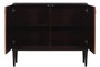 Casa Padrino Luxus Wohnzimmerschrank mit 2 T�ren Braun / Dunkelbraun / Schwarz 125 x 42 x H. 107 cm - Luxus Wohnzimmerm�bel