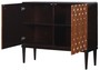 Casa Padrino Luxus Wohnzimmerschrank mit 2 T�ren Braun / Dunkelbraun / Schwarz 125 x 42 x H. 107 cm - Luxus Wohnzimmerm�bel