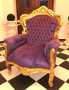 Casa Padrino Barock Sessel King Lila / Gold  - Barock Wohnzimmer M�bel 