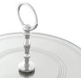 Casa Padrino Luxus Kuchen Servierplatte mit Tragegriff Silber  29 x H. 18,5 cm - Luxus Etagere 1-Stufig