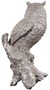 Casa Padrino Luxus Deko Bronzefigur Eule Silber 19 x 15 x H. 36 cm - Versilberte Bronze Skulptur