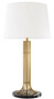 Casa Padrino Luxus Tischleuchte Gold / Schwarz / Wei�  45 x H. 86 cm - Designer Lampe mit Lampenschirm