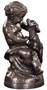 Casa Padrino Luxus Bronzefigur Engel mit Lamm Bronze 21 x 20 x H. 38 cm - Deko Bronze Skulptur