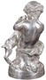 Casa Padrino Luxus Bronzefigur Engel mit Lamm Silber 21 x 20 x H. 38 cm - Deko Bronze Skulptur