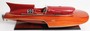 Luxus Holz Speedboot Braun / Rot 83 x 34 x H. 23 cm - Handgefertigtes Deko Modellboot Boot