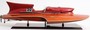 Luxus Holz Speedboot Braun / Rot 83 x 34 x H. 23 cm - Handgefertigtes Deko Modellboot Boot