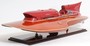 Luxus Holz Speedboot Braun / Rot 83 x 34 x H. 23 cm - Handgefertigtes Deko Modellboot Boot