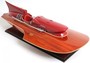 Luxus Holz Speedboot Braun / Rot 83 x 34 x H. 23 cm - Handgefertigtes Deko Modellboot Boot