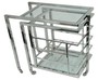 Casa Padrino Luxus Servierwagen Silber 72 x 42 x H. 77 cm - Hotel Restaurant Gastronomie Trolley  