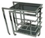 Casa Padrino Luxus Servierwagen Silber / Schwarz 72 x 42 x H. 77 cm - Hotel Restaurant Gastronomie Trolley  