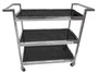 Casa Padrino Luxus Servierwagen Silber / Schwarz 93 x 40 x H. 79 cm - Hotel Restaurant Gastronomie Trolley  