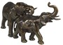 Casa Padrino Bronzefigur / Skulptur Elefanten Paar Bronze 26 x 9 x H. 13 cm - Luxus Dekofiguren 