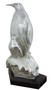 Casa Padrino Bronzefigur Pinguin Mutter mit Kind Silber / Schwarz 22 x 15 x H. 33 cm - Luxus Skulptur