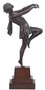 Casa Padrino Luxus Bronzefigur tanzende Dame Bronze / Dunkelbraun 22 x 11 x H. 51 cm - Dekofigur auf Holzsockel