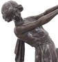 Casa Padrino Luxus Bronzefigur tanzende Dame Bronze / Dunkelbraun 22 x 11 x H. 51 cm - Dekofigur auf Holzsockel