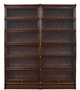 Casa Padrino Luxus Mahagoni B�cherschrank mit 12 Glast�ren und 2 Schubladen Dunkelbraun 172 x 31 x H. 211 cm - Luxus B�rom�bel 