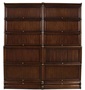 Casa Padrino Luxus Mahagoni B�cherschrank mit 10 Glast�ren und 2 Schubladen Dunkelbraun 172 x 36,5 x H. 197 cm - Luxus B�rom�bel 