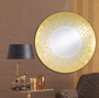 Casa Padrino Designer Wohnzimmer Spiegel / Wandspiegel Gold  105 cm - Luxus Kollektion