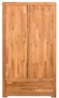 Casa Padrino Landhausstil Kleiderschrank Naturfarben 110 x 55 x H. 190 cm - Eichenholz Schlafzimmerschrank mit 2 T�ren und Schublade
