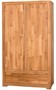 Casa Padrino Landhausstil Kleiderschrank Naturfarben 110 x 55 x H. 190 cm - Eichenholz Schlafzimmerschrank mit 2 T�ren und Schublade