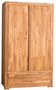 Casa Padrino Landhausstil Kleiderschrank Naturfarben 110 x 55 x H. 190 cm - Eichenholz Schlafzimmerschrank mit 2 T�ren und Schublade